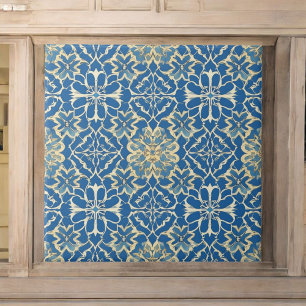 Blue Art Nouveau Ceramic Tile