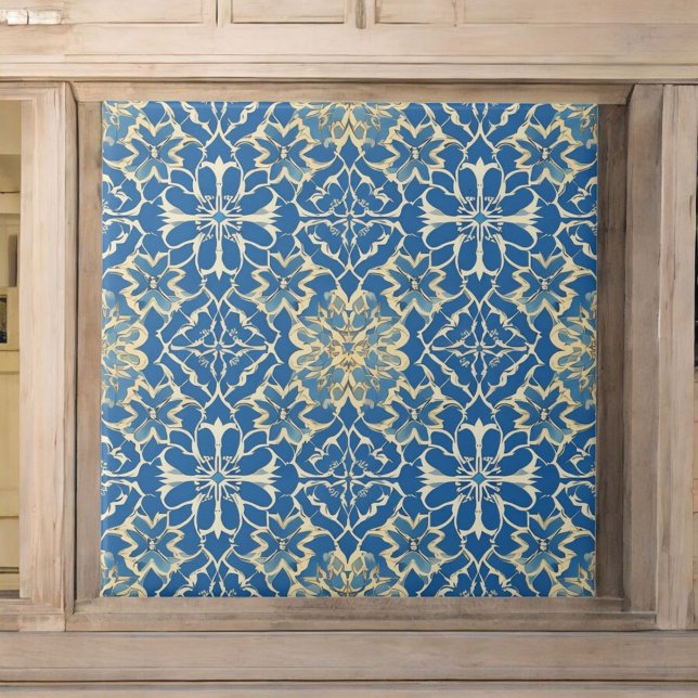 Blue Art Nouveau Ceramic Tile (Creator Uploaded)