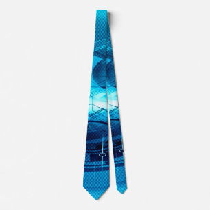 Blue Artificial Intelligence Abstract Tie