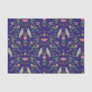Blue Arts & Crafts Heritage Heron Pond crafters' Tissue Paper