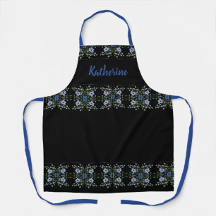 Blue Artsy Floral Apron