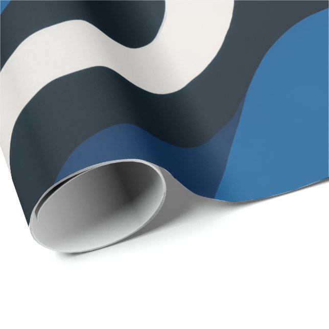 Blue Artsy Wrapping Paper (Roll Corner)