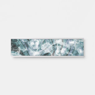 Blue asbtract glass texture door sign