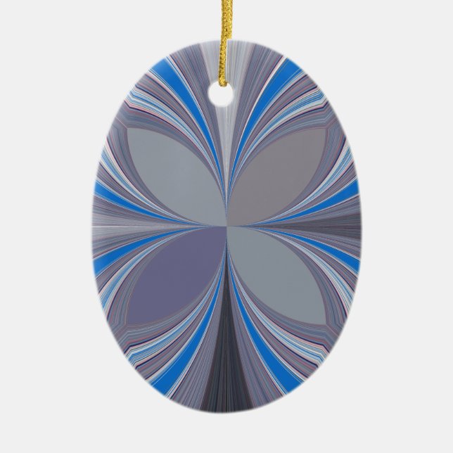 Blue Ash Grey Polka Dot Texture Art Print Ceramic Ornament (Front)