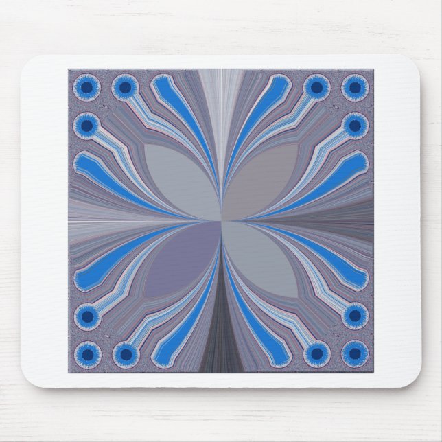 Blue Ash Grey Polka Dot Texture Art Print Mouse Pad (Front)