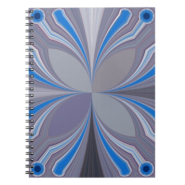 Blue Ash Grey Polka Dot Texture Art Print Notebook (Front)