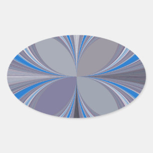 Blue Ash Grey Polka Dot Texture Art Print Oval Sticker