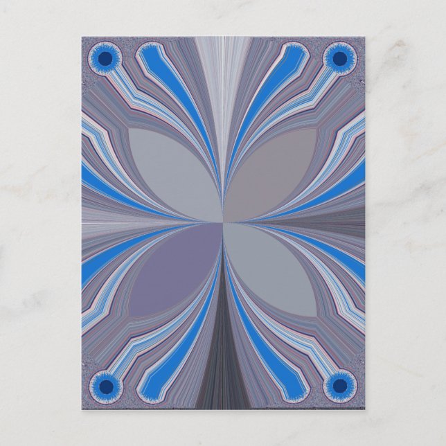 Blue Ash Grey Polka Dot Texture Art Print Postcard (Front)