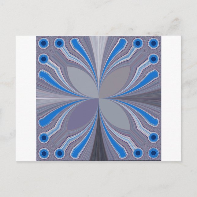 Blue Ash Grey Polka Dot Texture Art Print Postcard (Front)