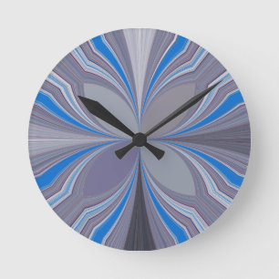 Blue Ash Grey Polka Dot Texture Art Print Round Clock