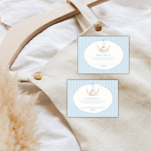 Blue Asian Dumpling Diaper Raffle Baby Shower  Enclosure Card