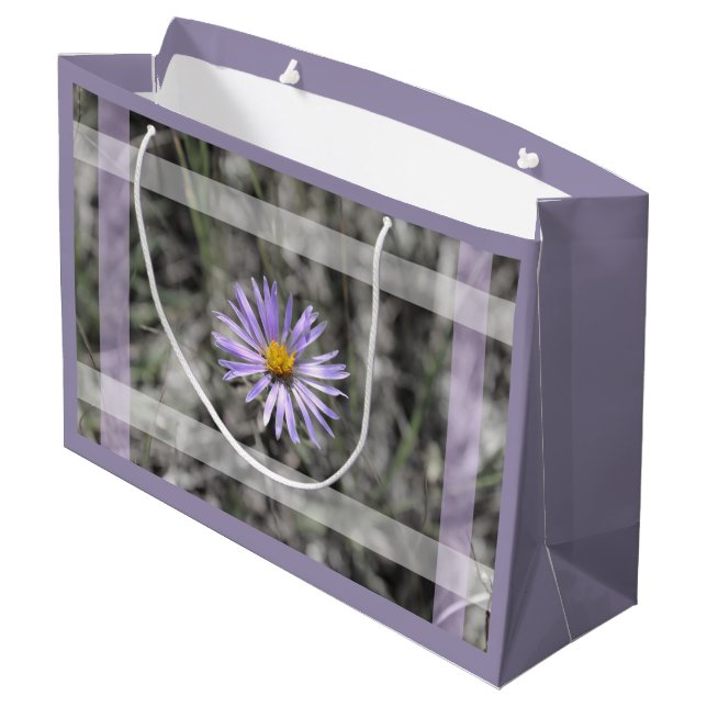 Blue Aster Flower Large Gift Bag (Back Angled)