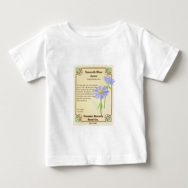 Blue Aster Seed Packet Baby T-Shirt (Front)