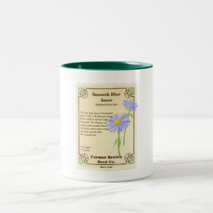 Blue Aster Seed Packet Two-Tone Coffee Mug