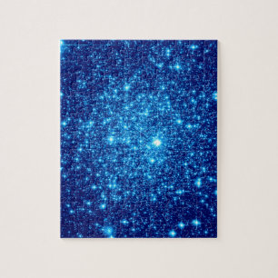 Blue Astral Glitter Jigsaw Puzzle