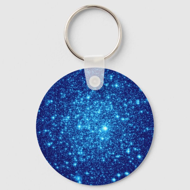 Blue Astral Glitter Key Ring (Front)
