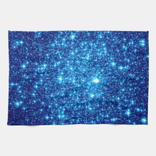 Blue Astral Glitter Tea Towel