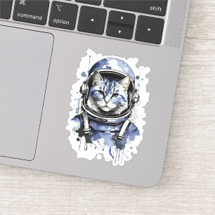 Blue Astronaut Cat Splash Design