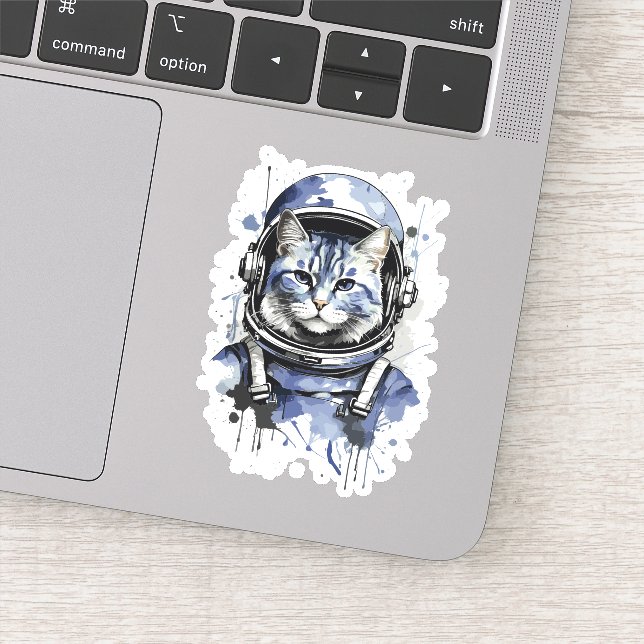 Blue Astronaut Cat Splash Design (Detail)