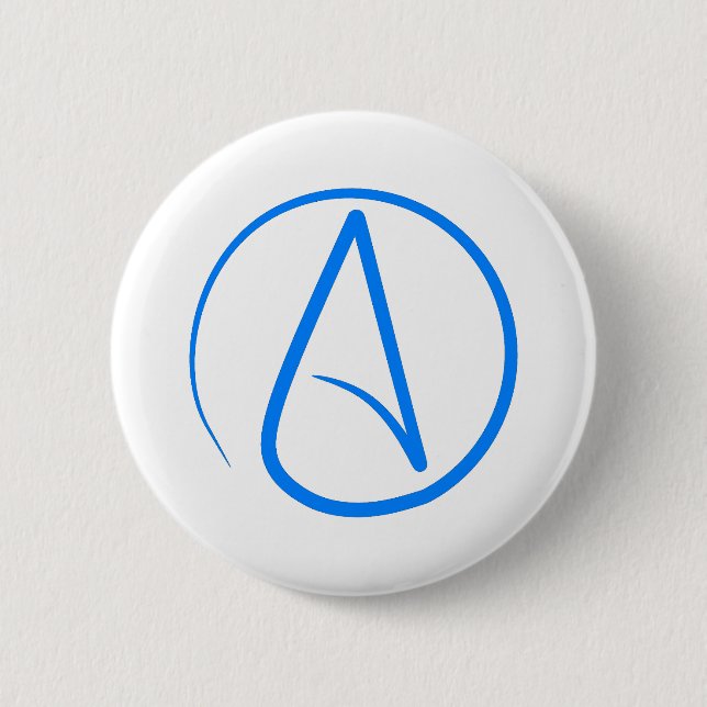 Blue Atheist A 6 Cm Round Badge (Front)