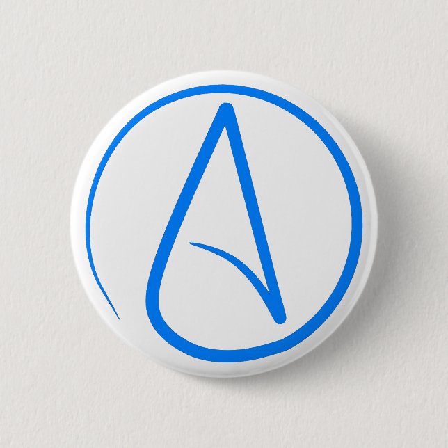 Blue Atheist A 6 Cm Round Badge (Front)