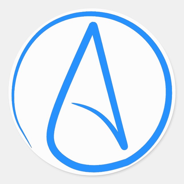 Blue Atheist A Classic Round Sticker (Front)