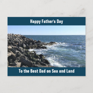 Blue Atlantic Ocean Wavy Rocky Seashore Postcard