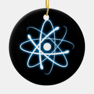 Blue Atom Geek Ceramic Ornament
