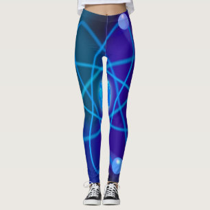 Blue Atomic Structure Science Leggings