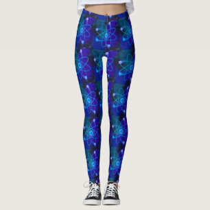 Blue Atomic Structure Science Leggings