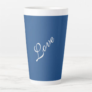 Blue Attractive Calligraphy Love Wedding  Latte Mug