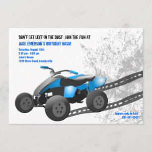 Blue ATV Invitation