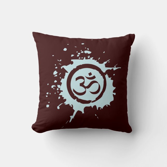 Blue Aum Organic Planet Custom Cotton Pillows (Front)