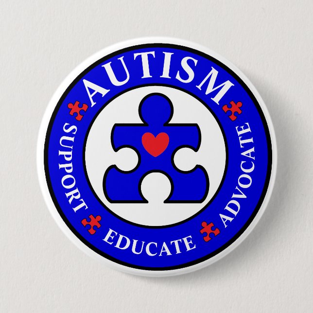 Blue Autism Awareness Button Pin (Front)