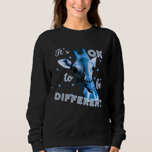 Blue Autism Awareness Cute Giraffe Its Ok To Be Di Sweatshirt
