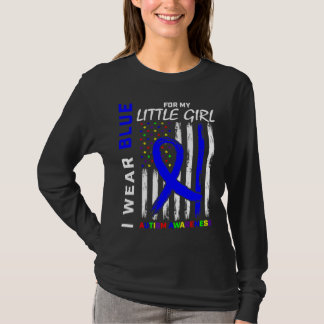 Blue Autism Awareness For Daughter Little Girl Mum T-Shirt