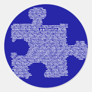 Blue Autism Puzzle Peice Classic Round Sticker