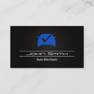Blue Auto Logo Check Mark Business Card