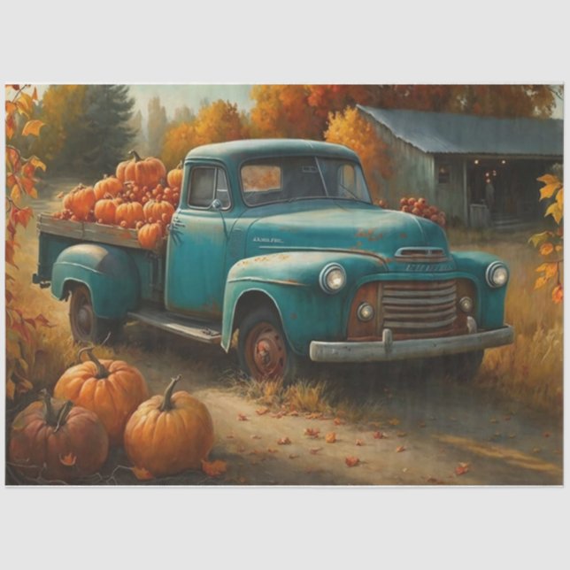 Blue Autumn  Tissue Paper (Front)