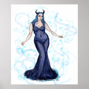 Blue Ava Swirls Poster