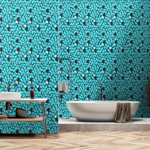 Blue Avalanche smooth vinyl wallpaper