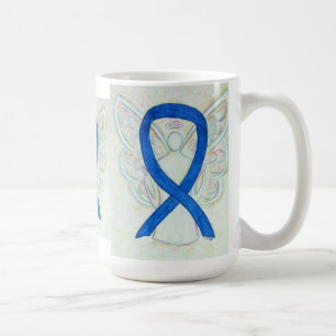 Blue Awareness Ribbon Angel Art Mug