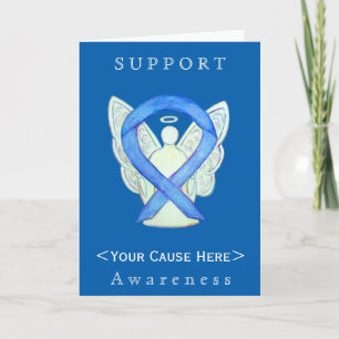 Blue Awareness Ribbon Angel Customised Card