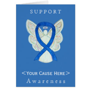 Blue Awareness Ribbon Angel Customised Card