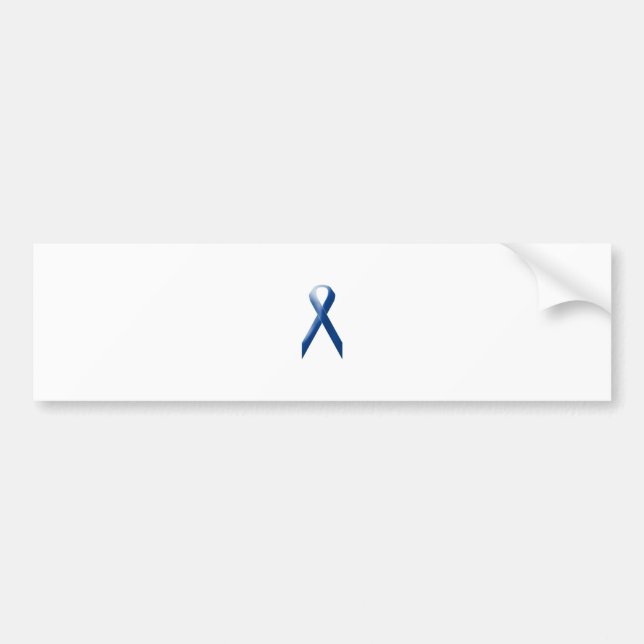 Blue awareness ribbon bumper sticker (Front)