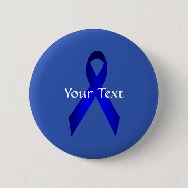 Blue Awareness Ribbon Button Template (Front)