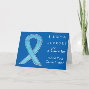 Blue Awareness Ribbon Custom Cause Note Cards