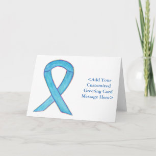 Blue Awareness Ribbon Custom Note Cards