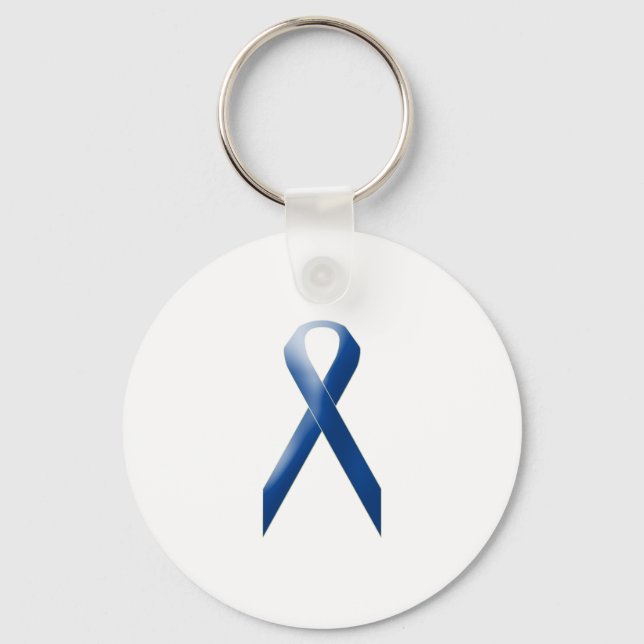Blue awareness ribbon key ring (Front)