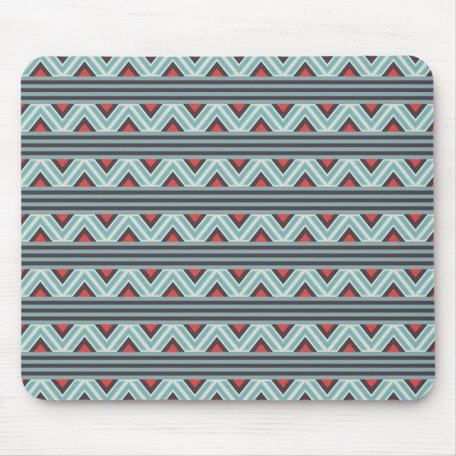 Blue Aztec Stripes Mouse Pad (Front)